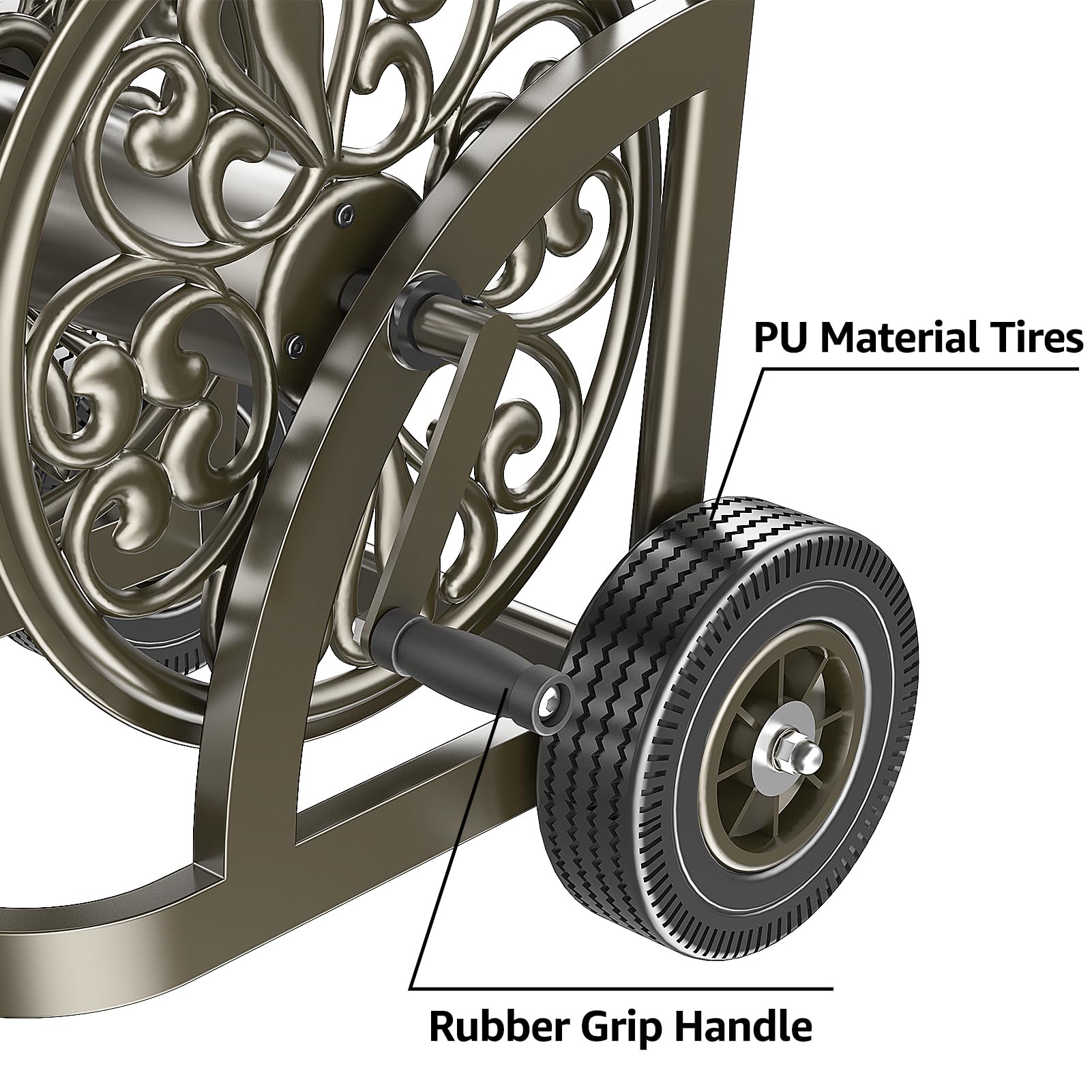 GOFORWILD pneumatic wheel detail for stable movement over rough ground