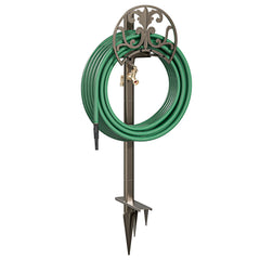 GOFORWILD hose stand front view shows tidy hose storage and easy access