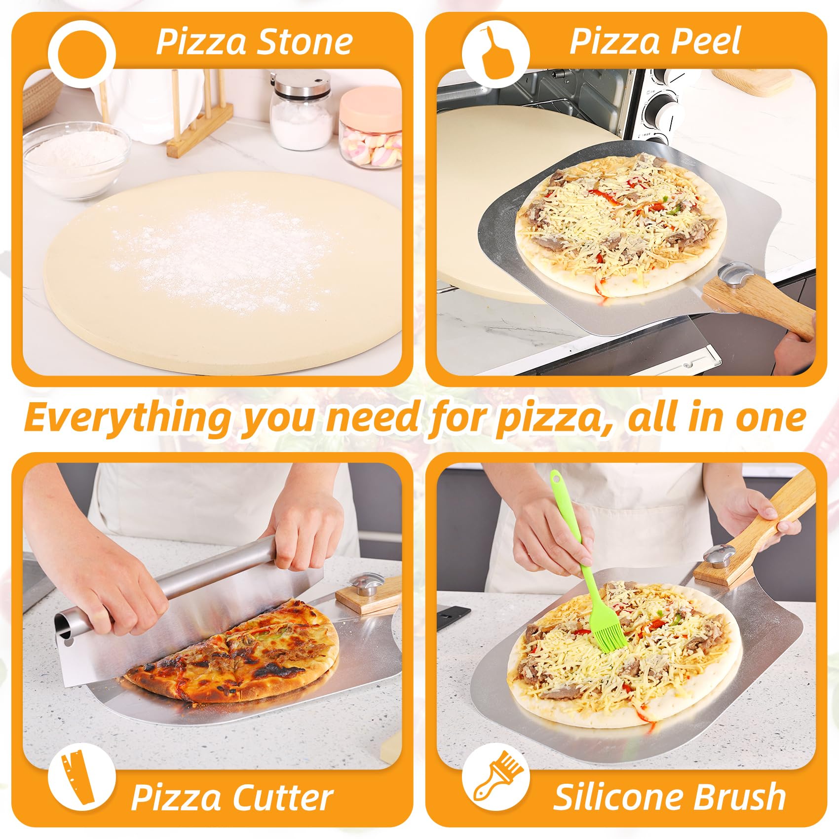 GOFOWRK stone next to ruler to show 15-inch scale and clear fit for home ovens