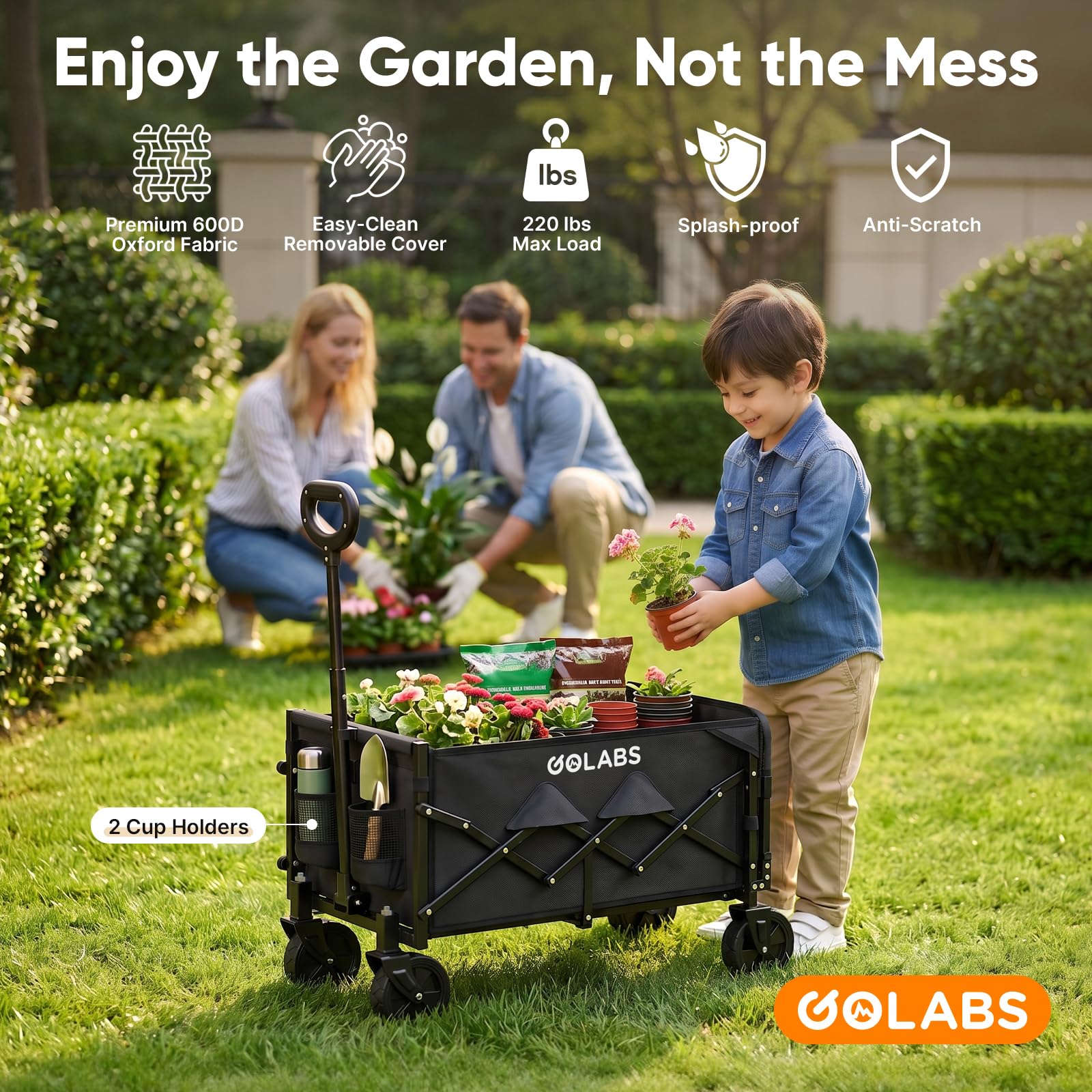 GOLABS WA1 fabric and frame close-up highlighting durability and weather resistance