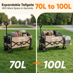 GOLABS WA1 side profile expanded to 100L showing stable frame and roomy cargo