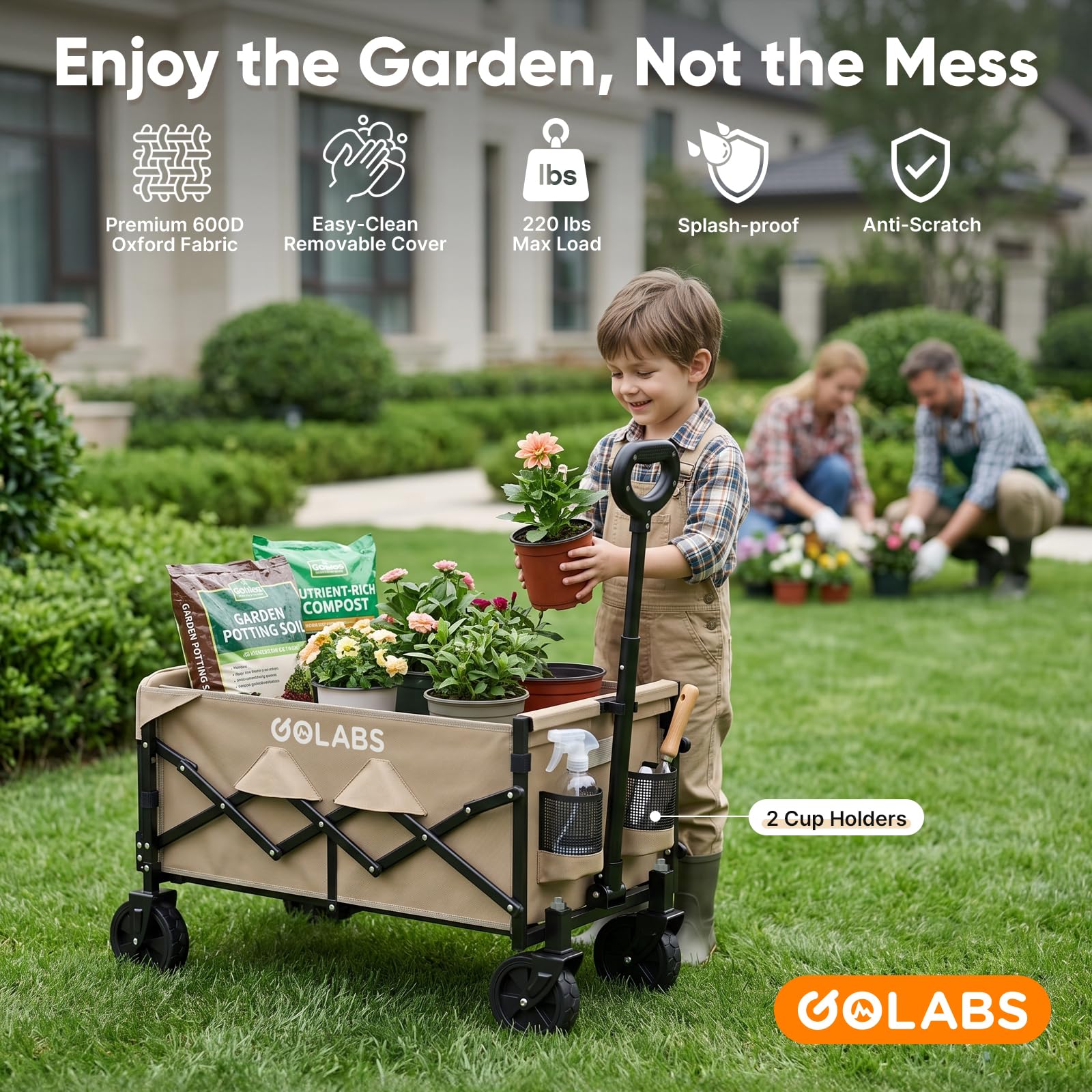 GOLABS WA1 folded flat in a car trunk, GOLABS portability saves vehicle space