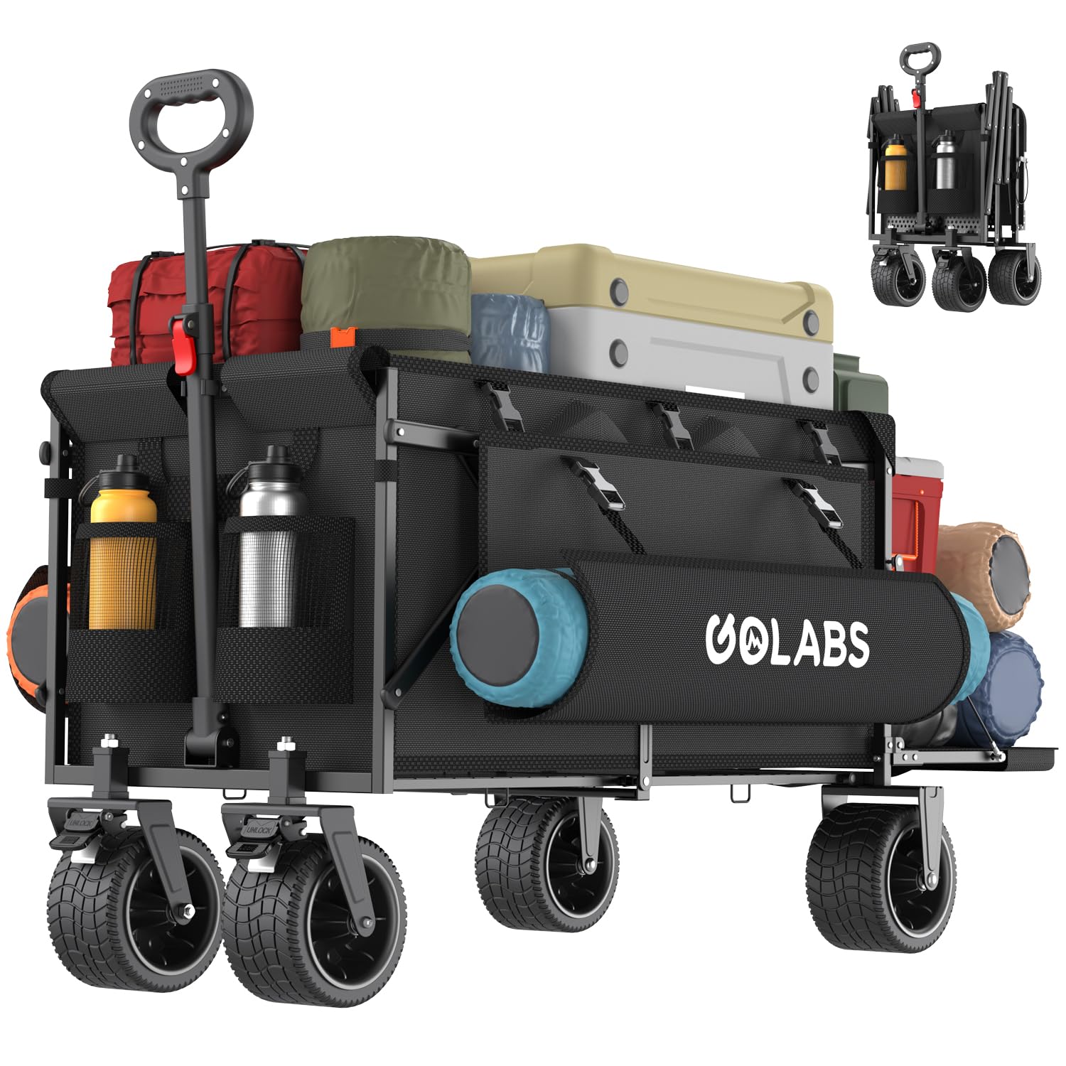 GOLABS front view showing sturdy frame and large cargo area for reliable hauling