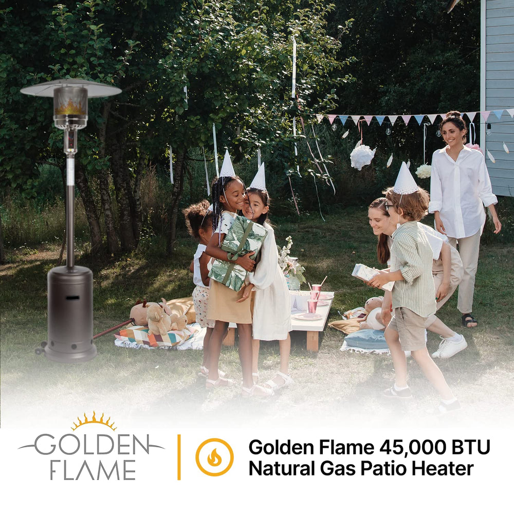 Golden Flame reflector close-up focusing heat reflection and wider coverage
