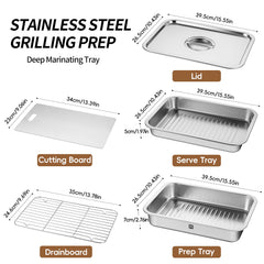 GOLDEN KEY deep tray close-up revealing stainless texture and heat resistance