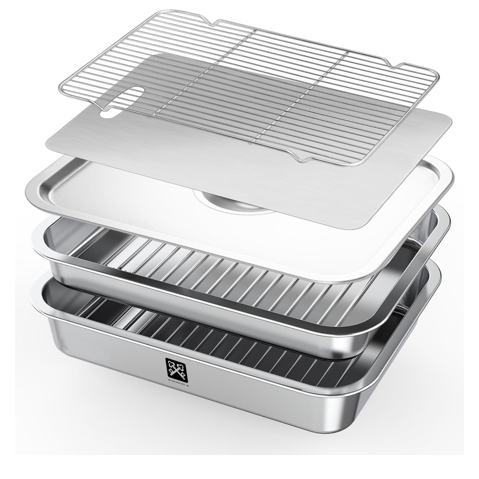 GOLDEN KEY front view of full 5-piece set showing compact, durable organization