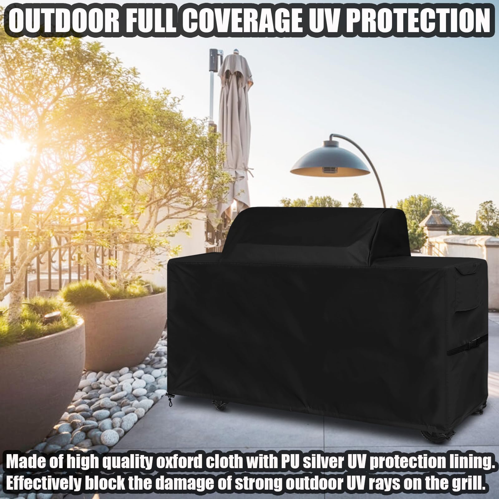 GoldenRaindrop cover secured with hem cord toggle for tight windproof fit