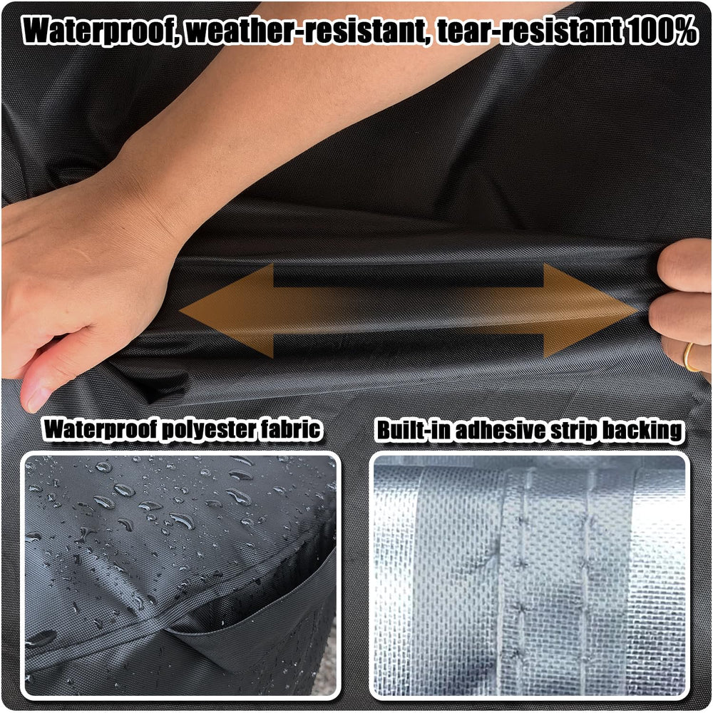 GoldenRaindrop cover measured to show 51.6 inch diameter and 9.8 inch height