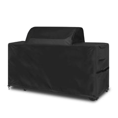 GoldenRaindrop front view cover on Traeger Woodridge protecting grill outdoors