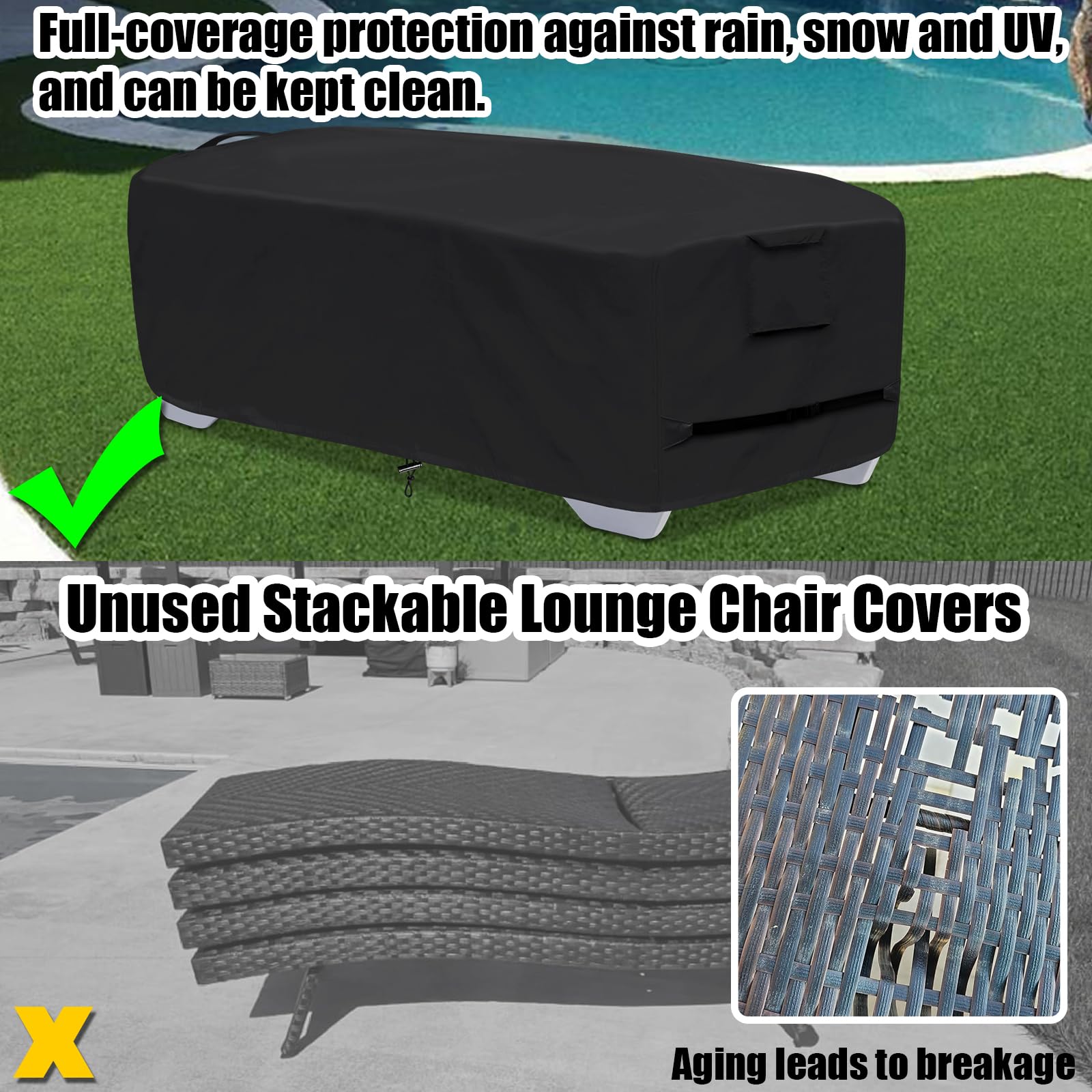 GoldenRaindrop easy-use handles and side straps for quick secure removal