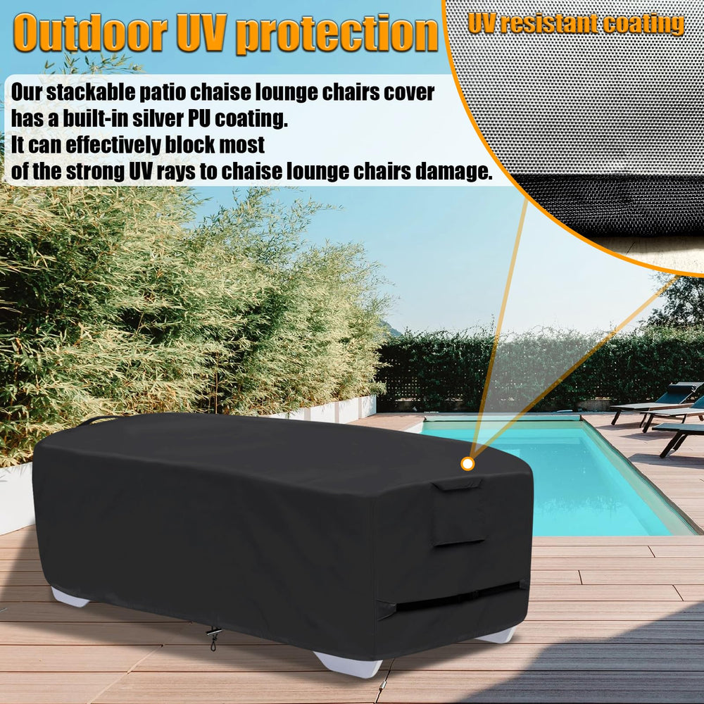 GoldenRaindrop installed on stacked chairs showing secure full coverage
