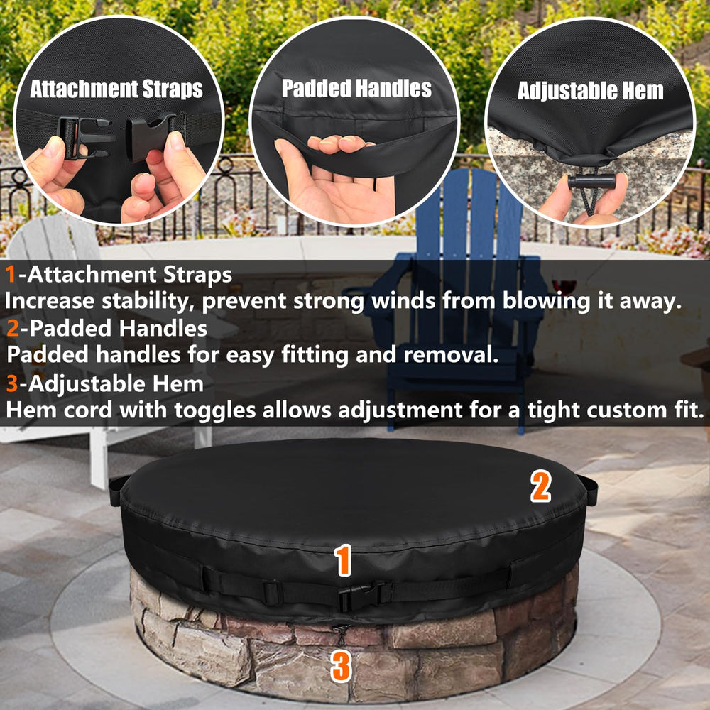 GoldenRaindrop installed on stone firepit protecting from elements
