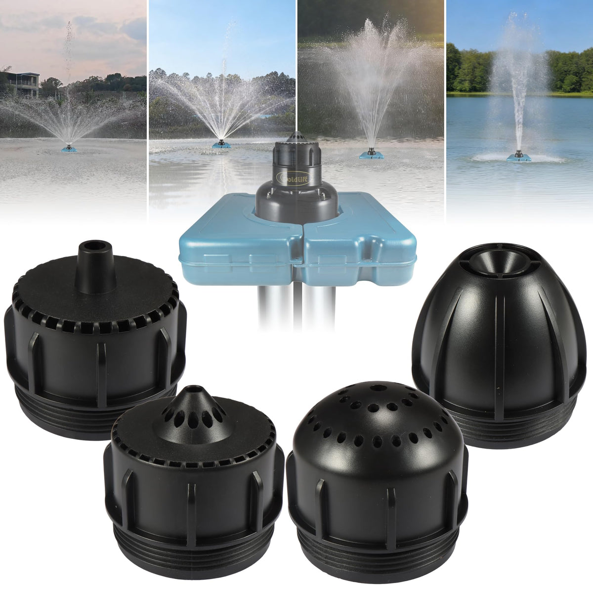 Goldlife N3 front view of four black nozzles showing design and benefits