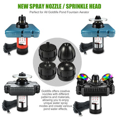 Goldlife N3 nozzle installed in garden pond creating attractive movement