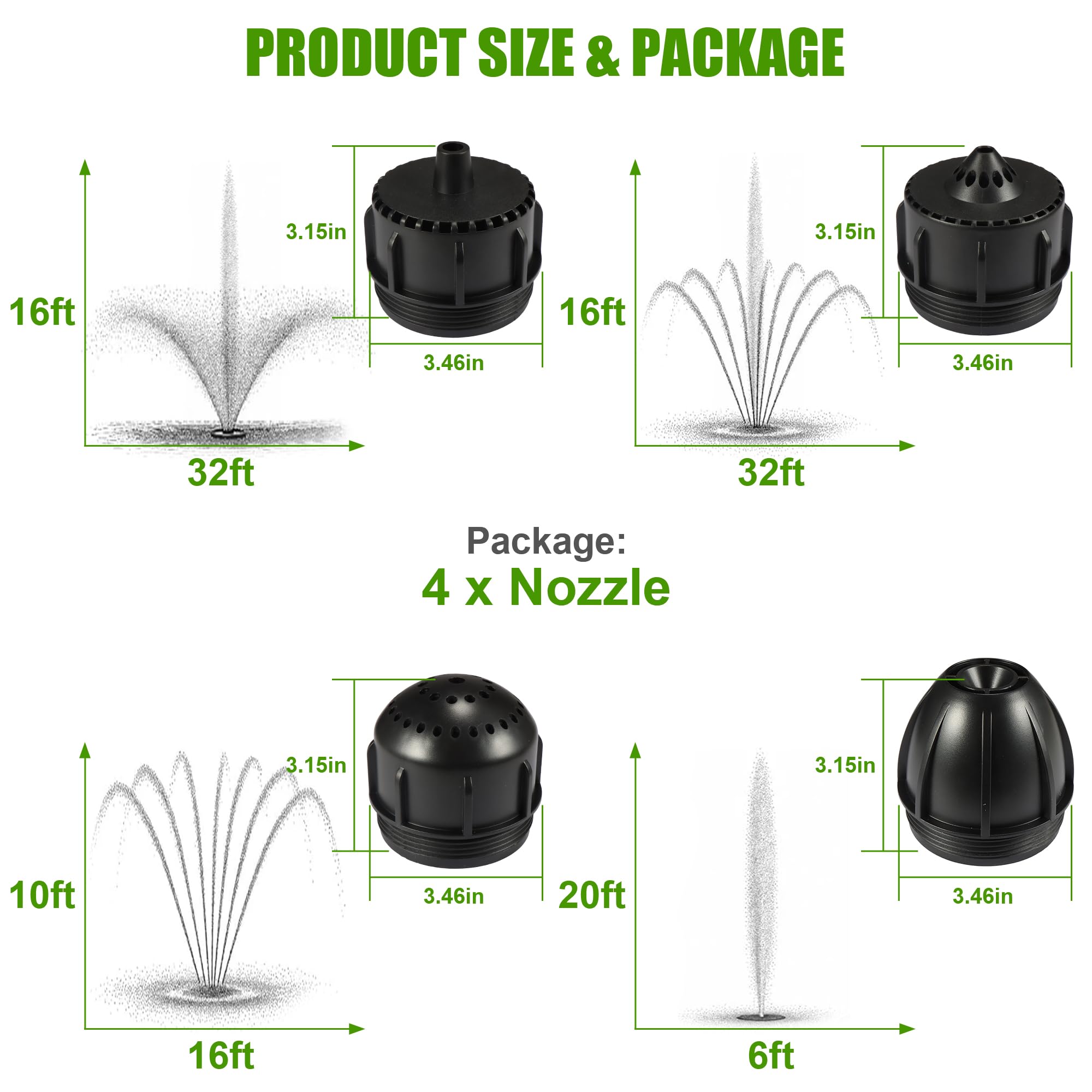Goldlife N3 kit packaging and four nozzles showing included contents