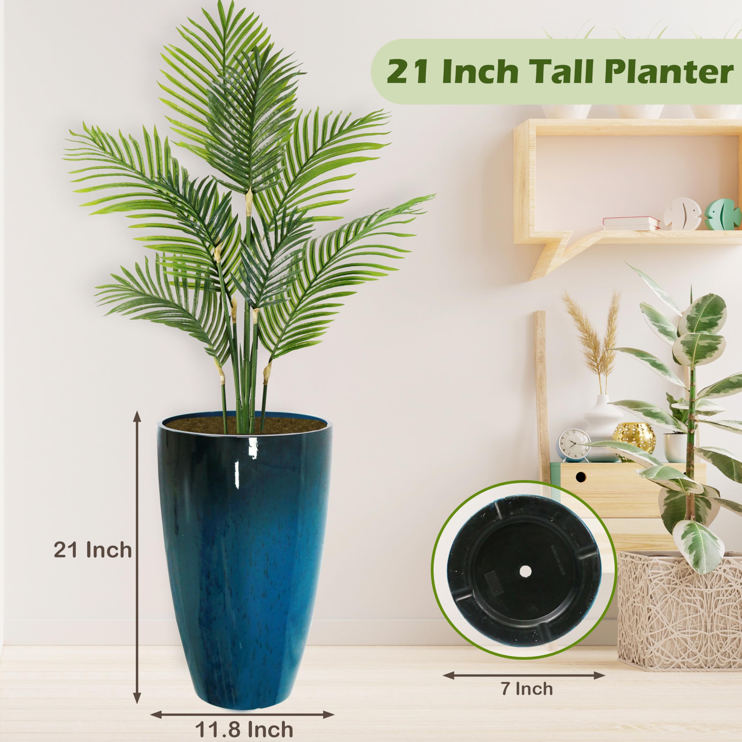 Goldshire side profile showing 21-inch height for scale and vertical planting benefit