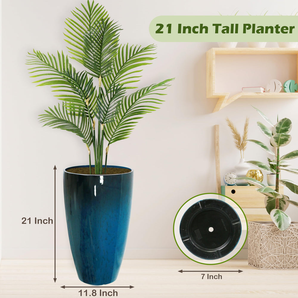 Goldshire side profile showing 21-inch height for scale and vertical planting benefit