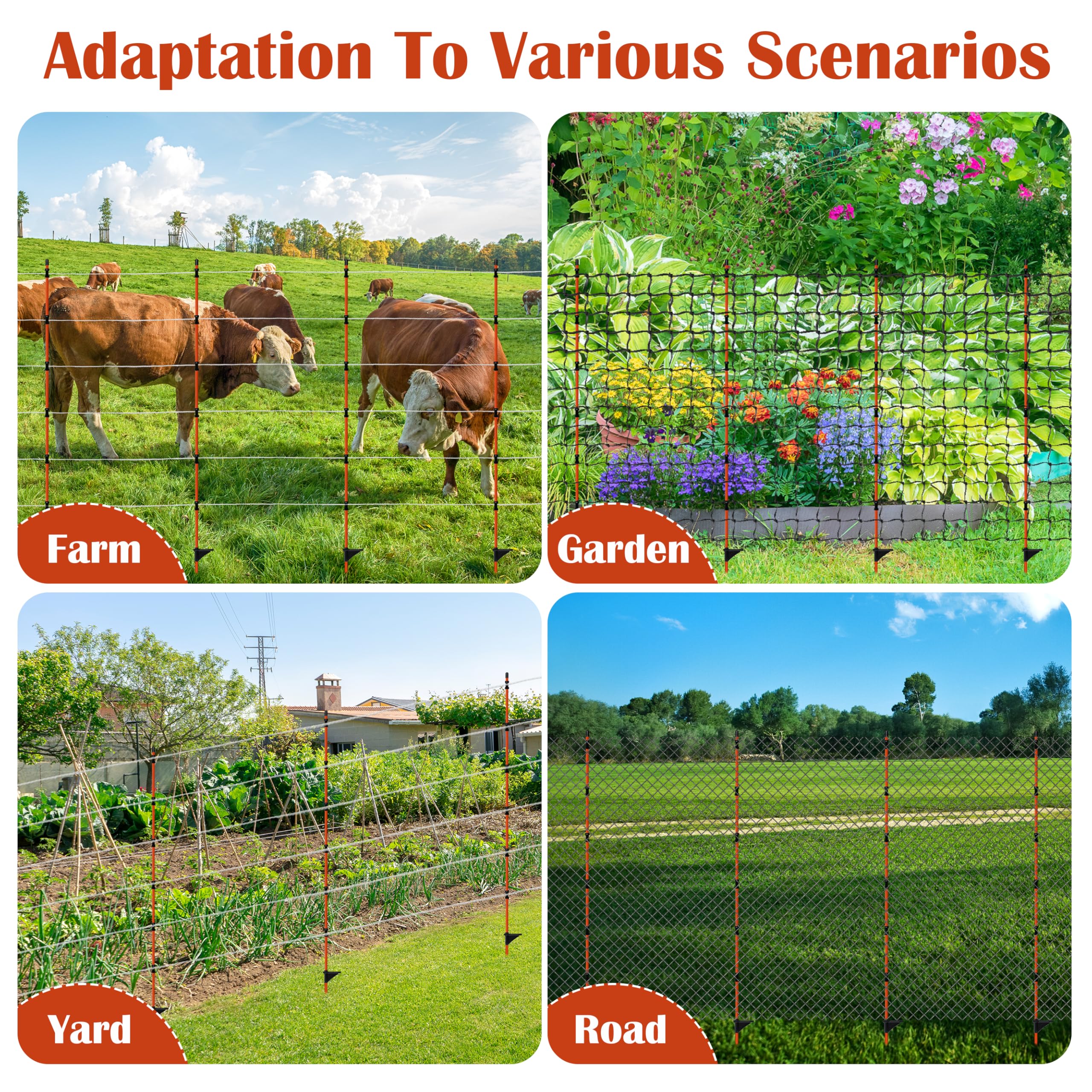 Goldshire temporary electric fence installed protecting garden and livestock