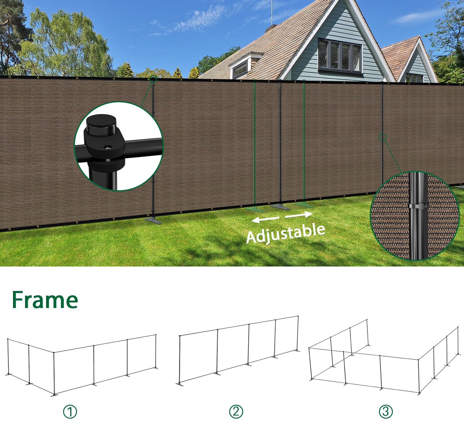 Goleray iron pole connection detail showing sturdy frame support benefit