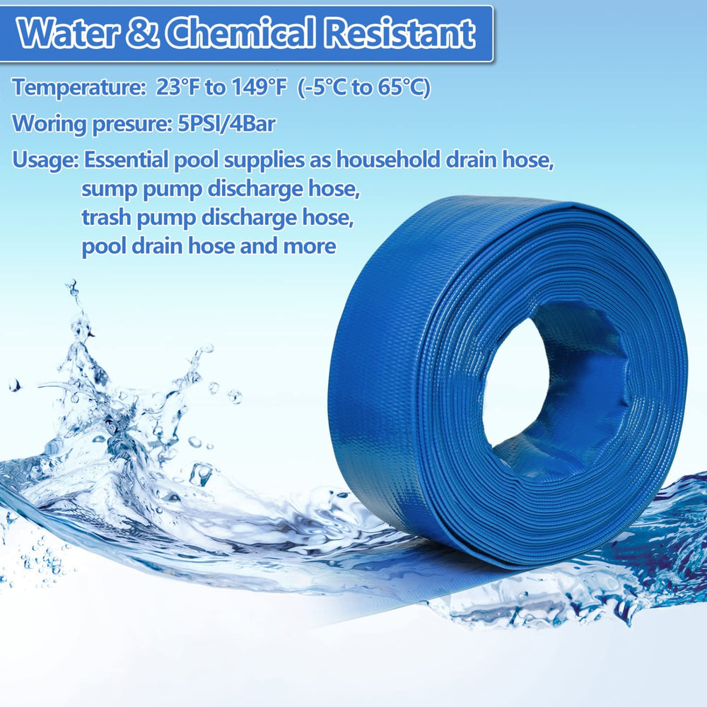 Gonioa 50ft hose coiled on a reel illustrating length and easy transport for pool maintenance