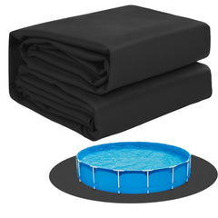 Gonioa front view of rolled 18 ft pool pad showing packaging and size benefit