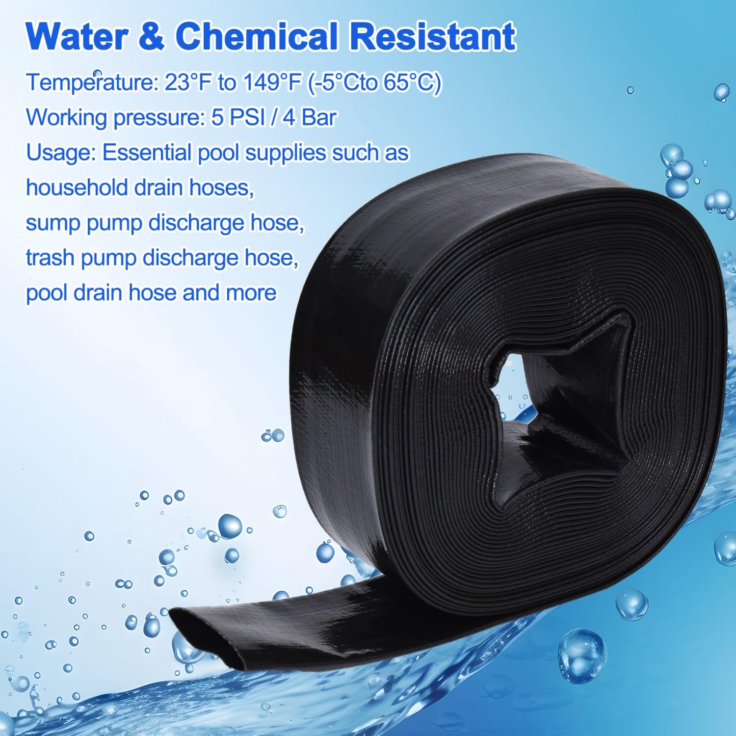 Gonioa hose connected to pool backwash valve for efficient discharge
