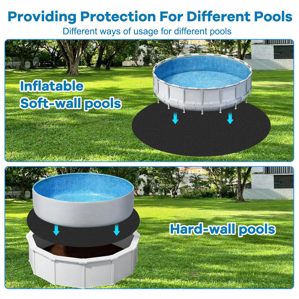 Gonioa pad in backyard scene improving pool stability and cleanliness