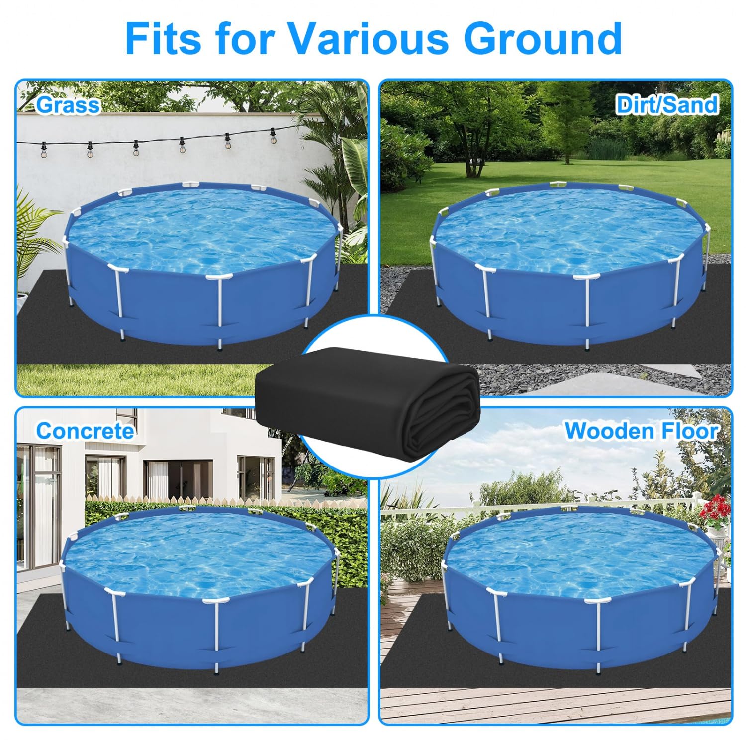 Gonioa pad in backyard pool setup improving liner protection