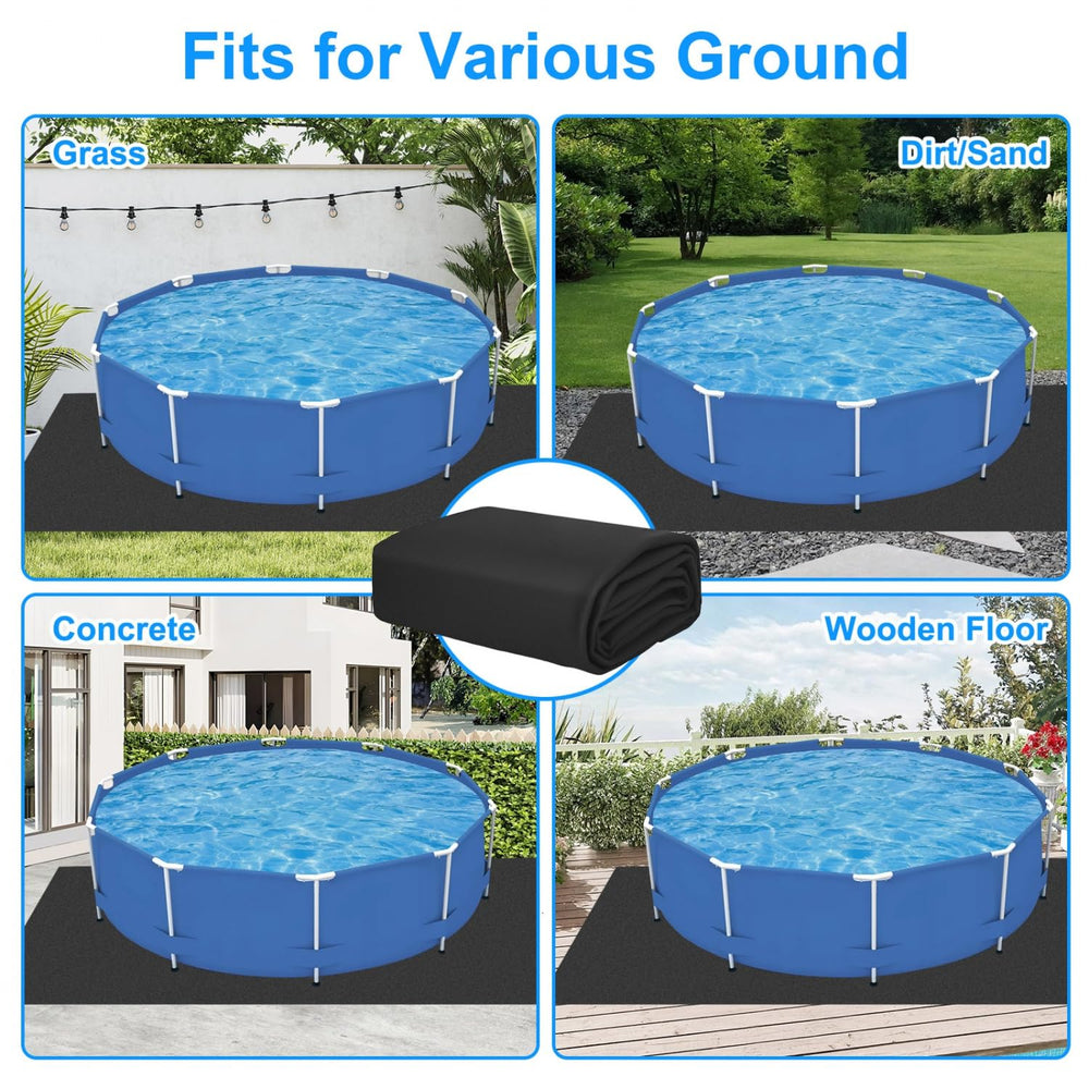 Gonioa pad in backyard pool setup improving liner protection