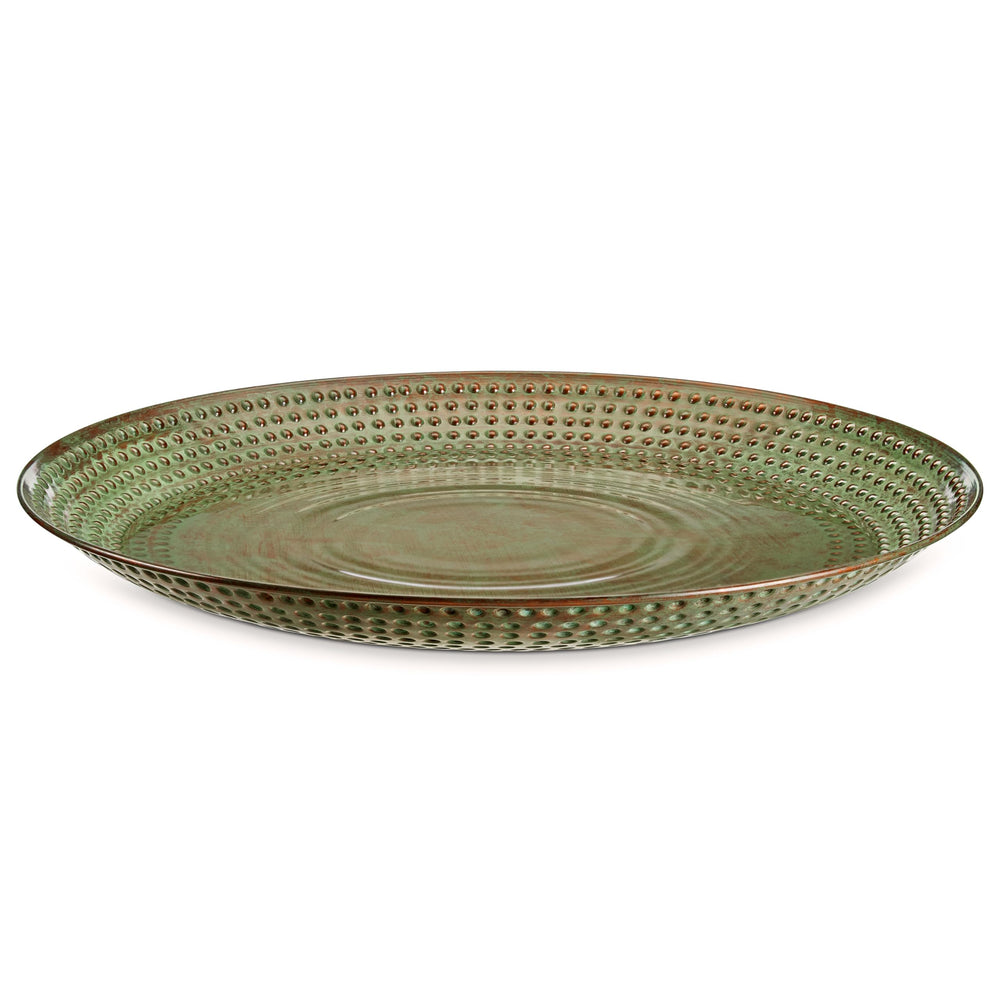 Good Directions bird bath basin front view showing blue-verde finish and bowl shape, enhances garden decor