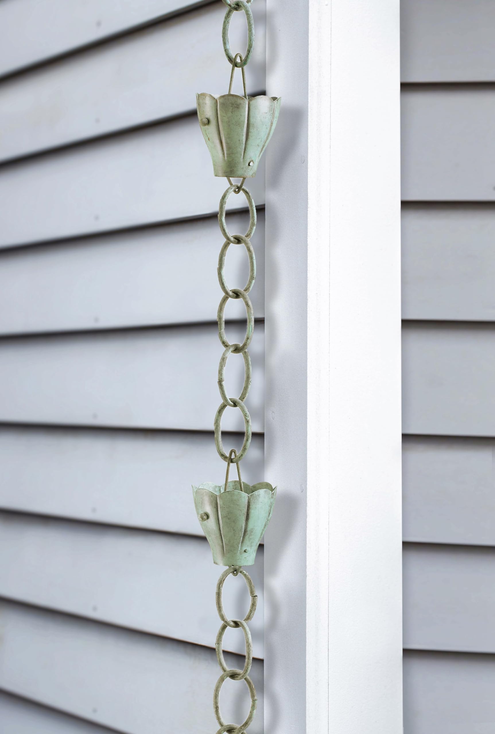 Good Directions Crocus cup close-up highlighting handcrafted copper detail and weather protection
