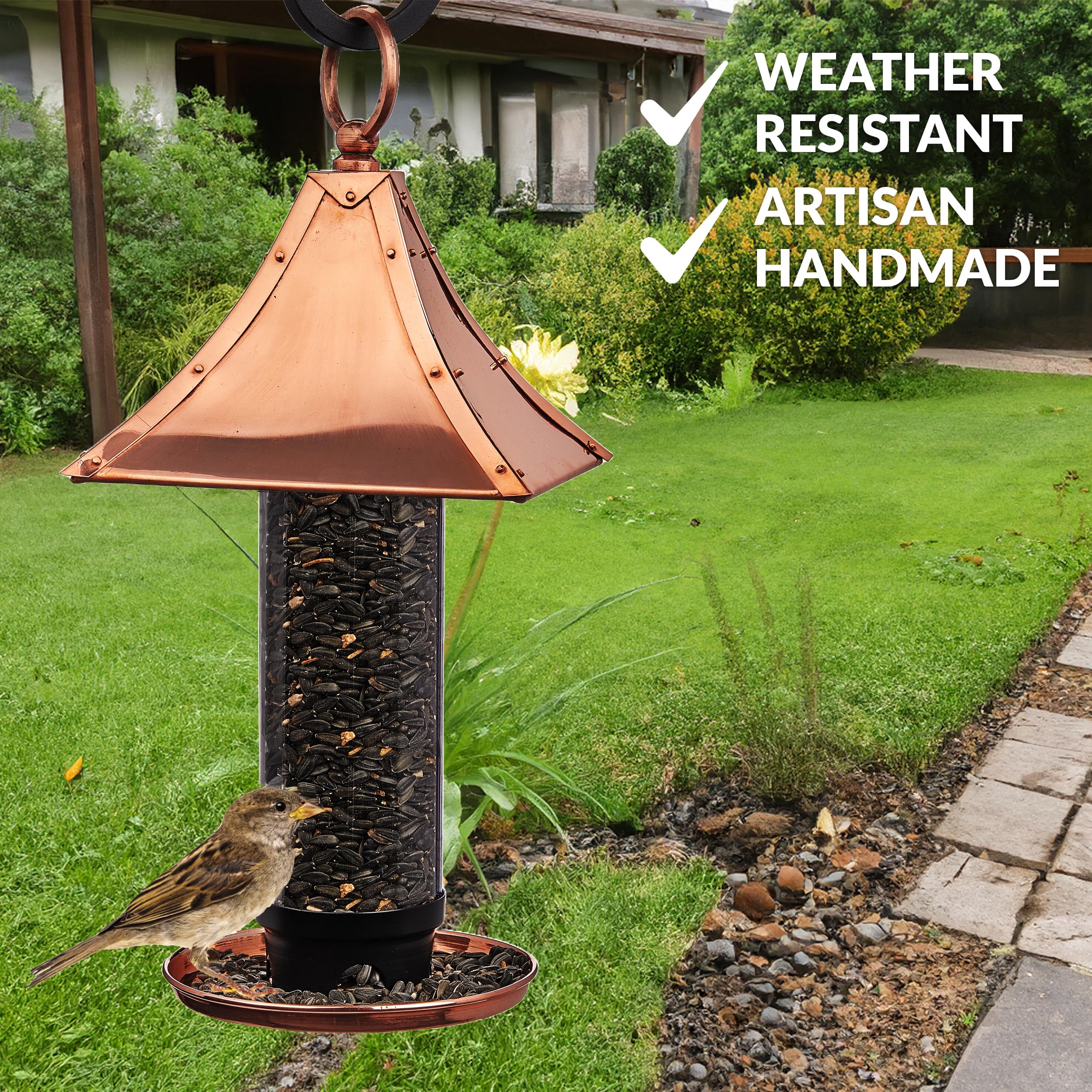 Good Directions roof detail showing polished copper and rivets for durable weather protection
