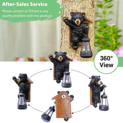 Goodeco bear placed in garden at dusk providing warm pathway light