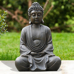 Goodeco Buddha front view showing serene pose and decorative appeal