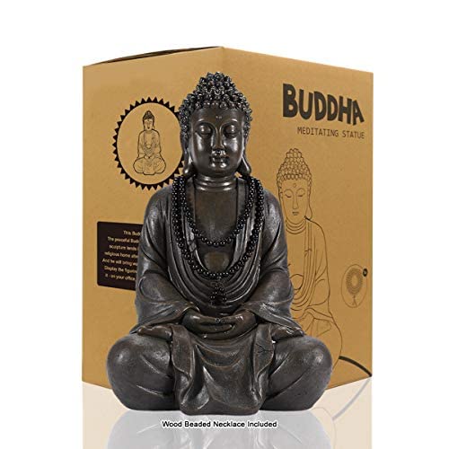 Goodeco Buddha styled on shelf with plants for peaceful indoor décor