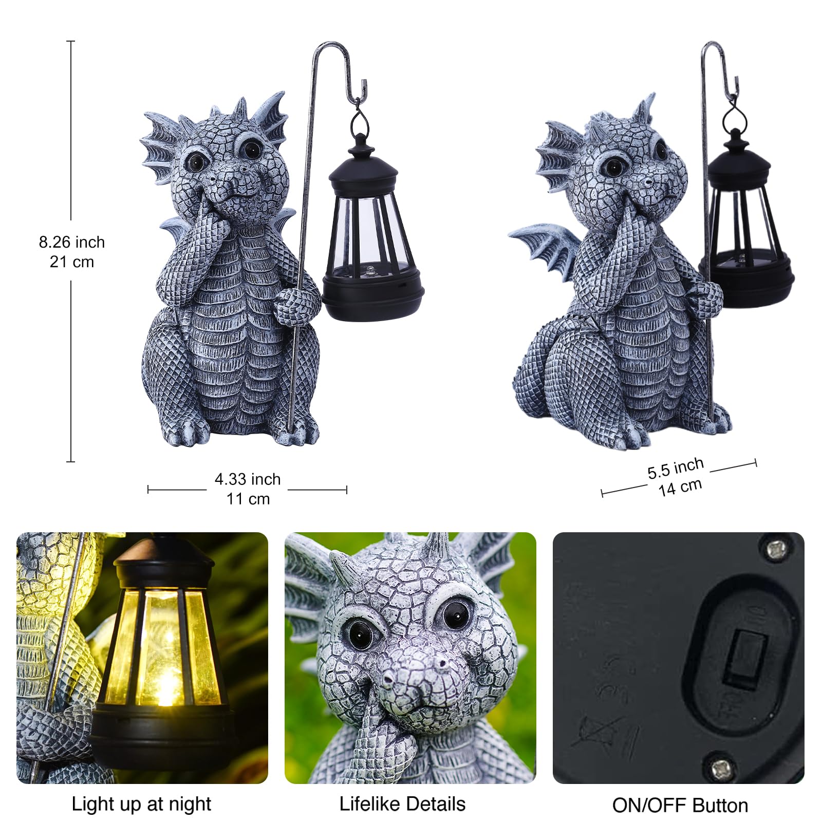 Goodeco dragon placed among plants showing garden accent and ambient charm