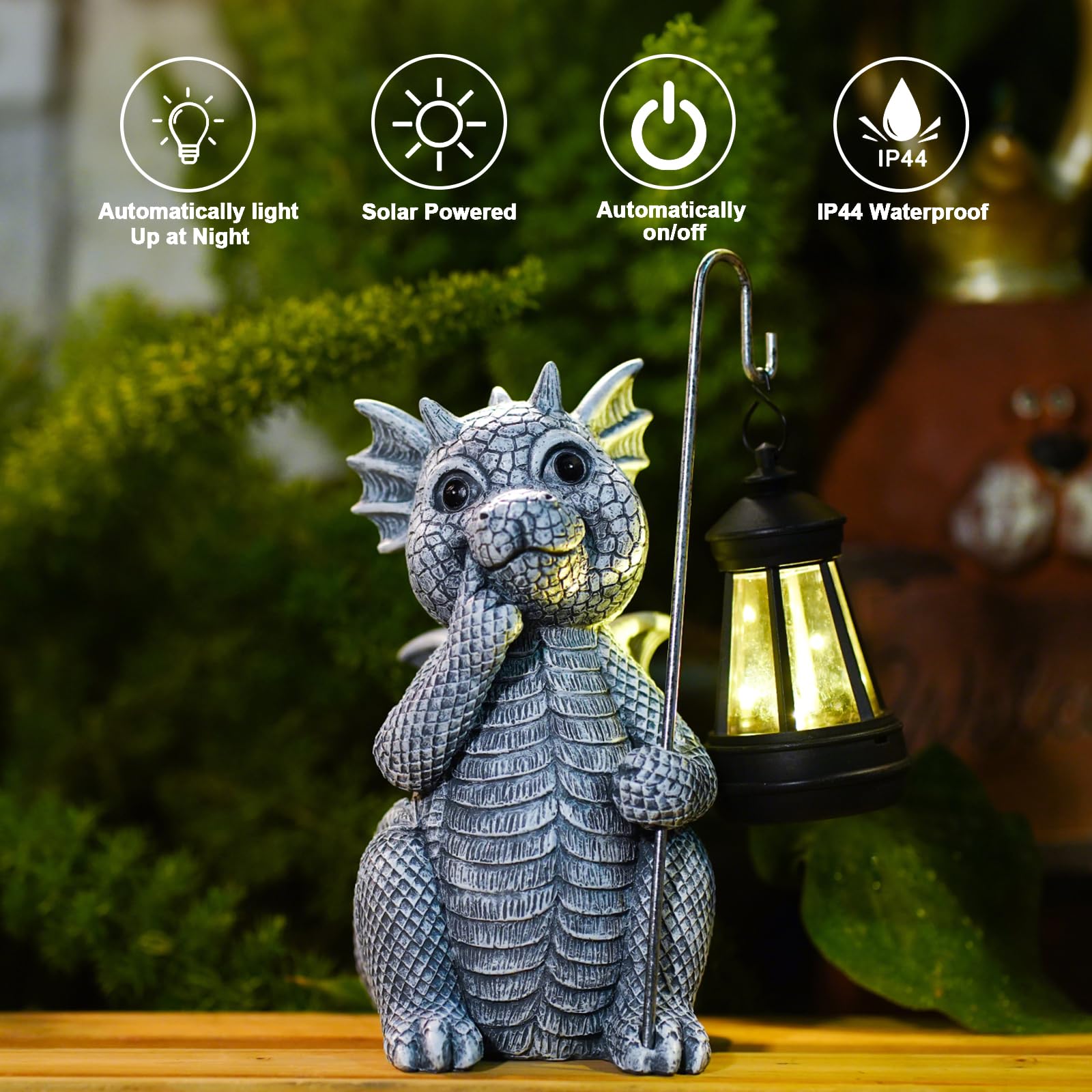 Goodeco dragon next to ruler showing 8.3-inch compact size for placement
