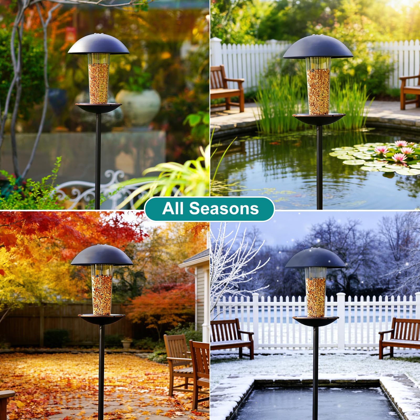 Goodeco feeder in garden lifestyle scene promoting outdoor enjoyment