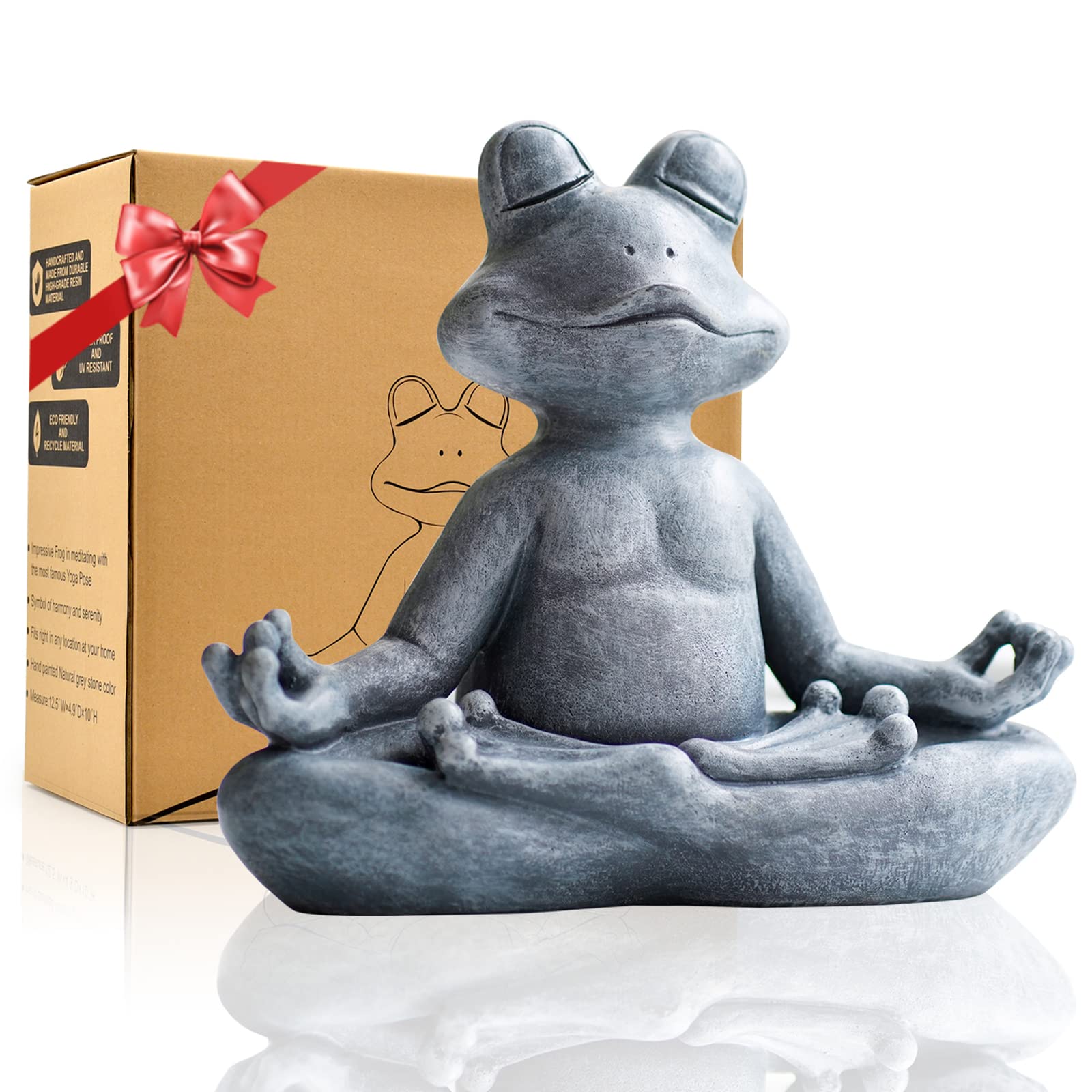 Goodeco frog statue with gift wrapping suggestion making a thoughtful present