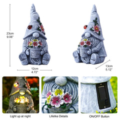 Goodeco gnome placed among flowers showing decorative garden impact