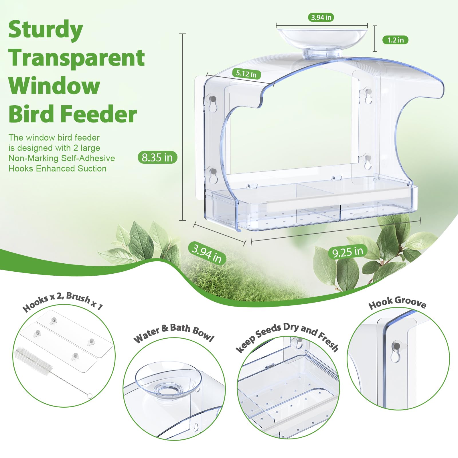 Goodeco feeder mounted on living room window benefit: indoor nature viewing and family enjoyment
