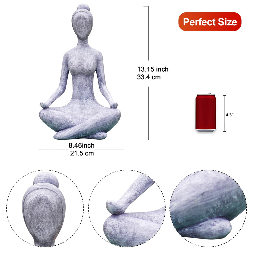 Goodeco statue beside a ruler for clear size comparison and placement ideas