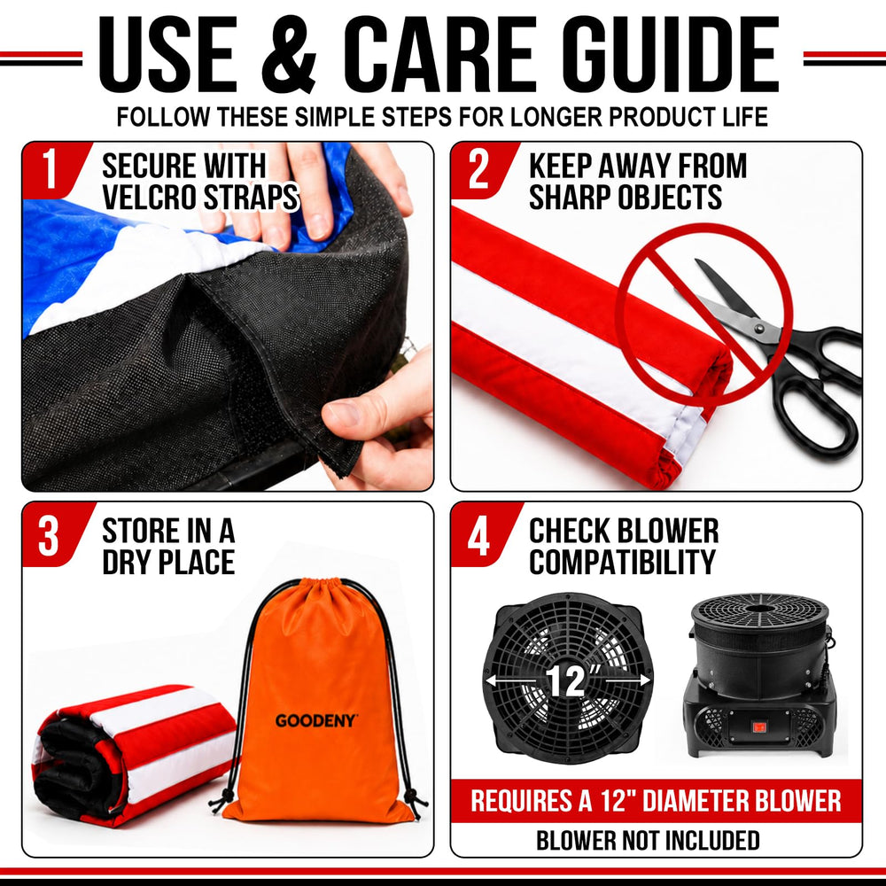 GOODENY packed deflated folded for easy transport and storage