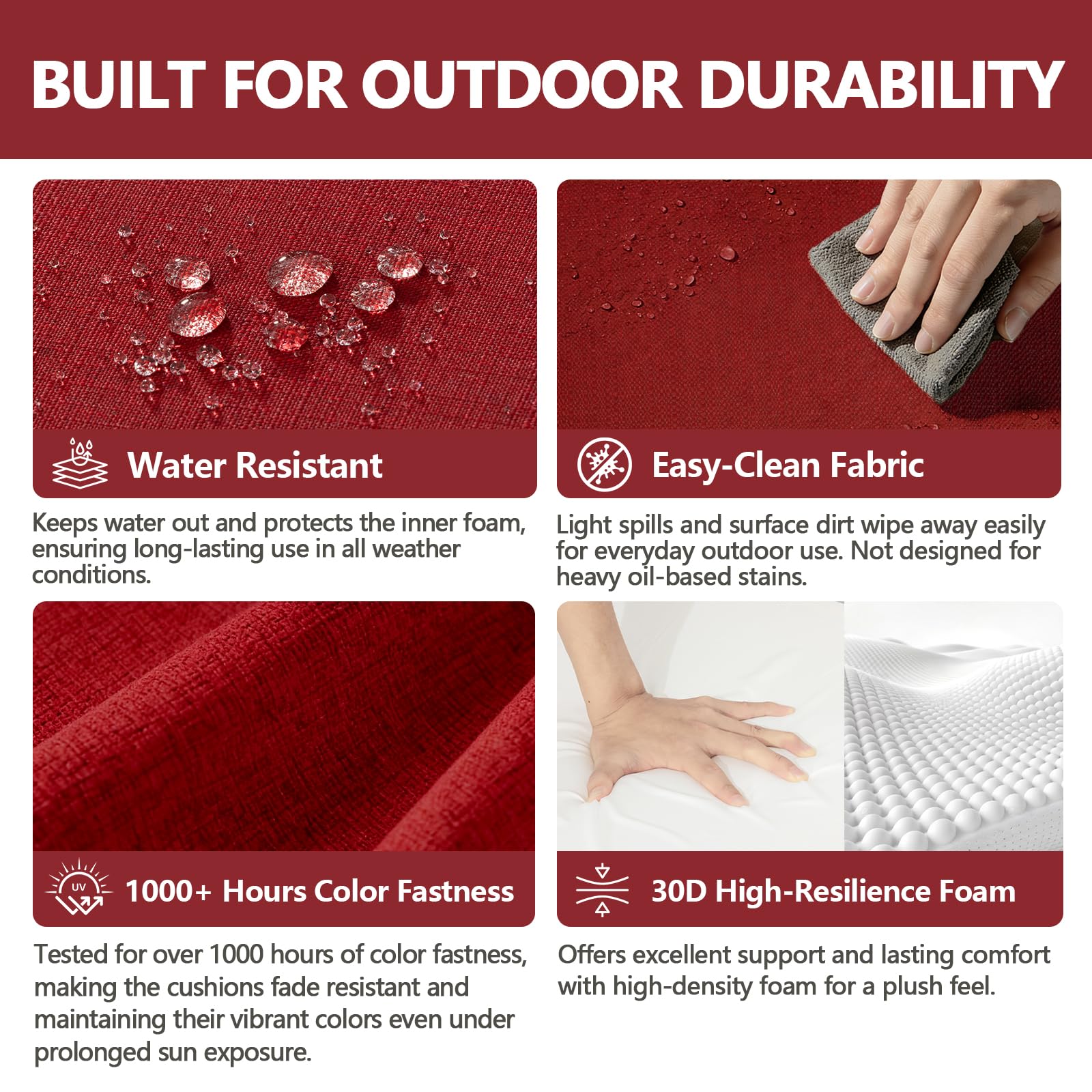 Goodgoods back cushion detail showing concealed zipper and ergonomic handle for easy care