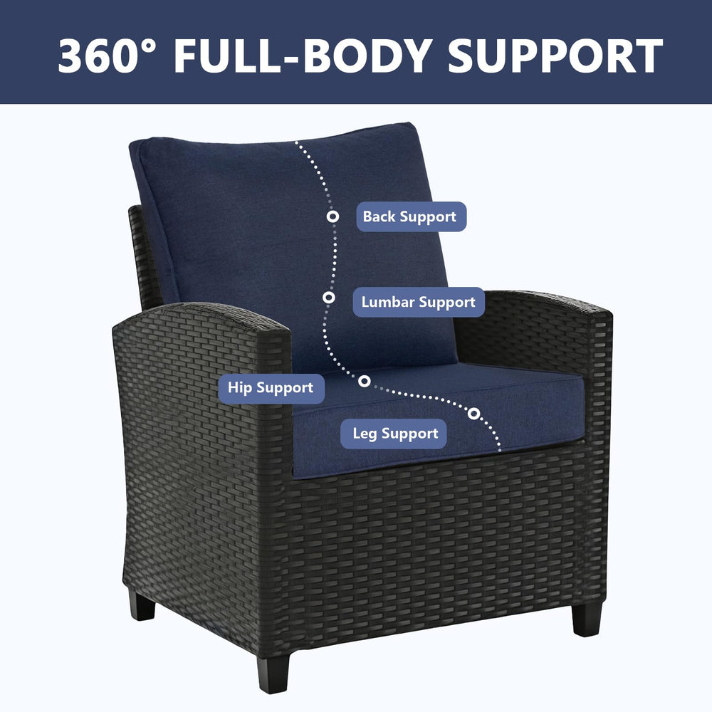 Goodgoods cushions placed on patio sofa demonstrating comfortable outdoor seating