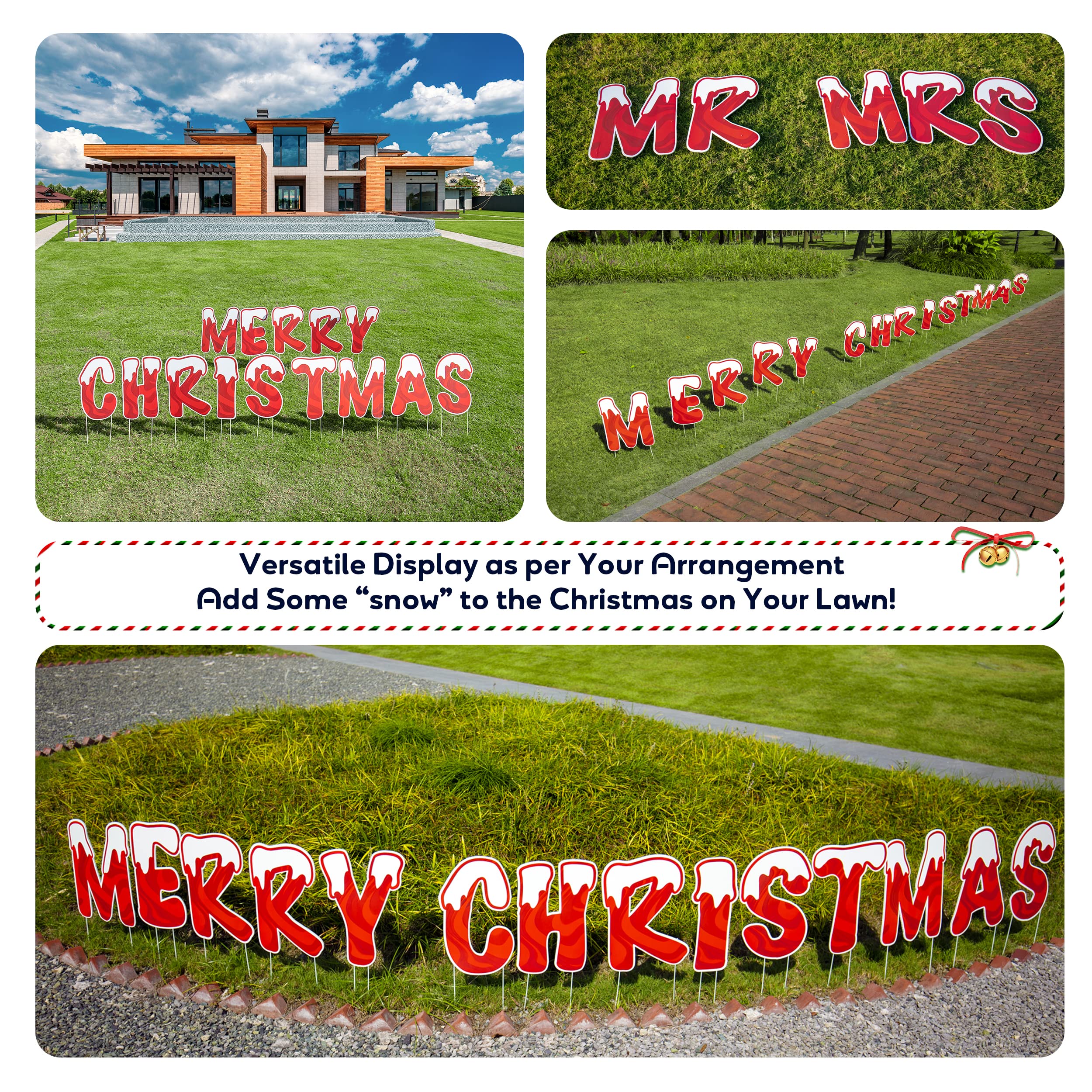 Goodies & Cheers illuminated letters at night enhancing visibility and holiday atmosphere