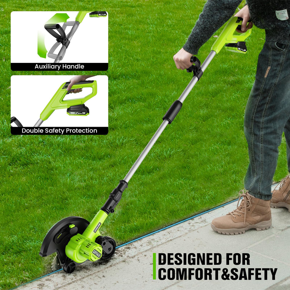 goodjob dual guide wheels and depth adjuster showing stable straight lines