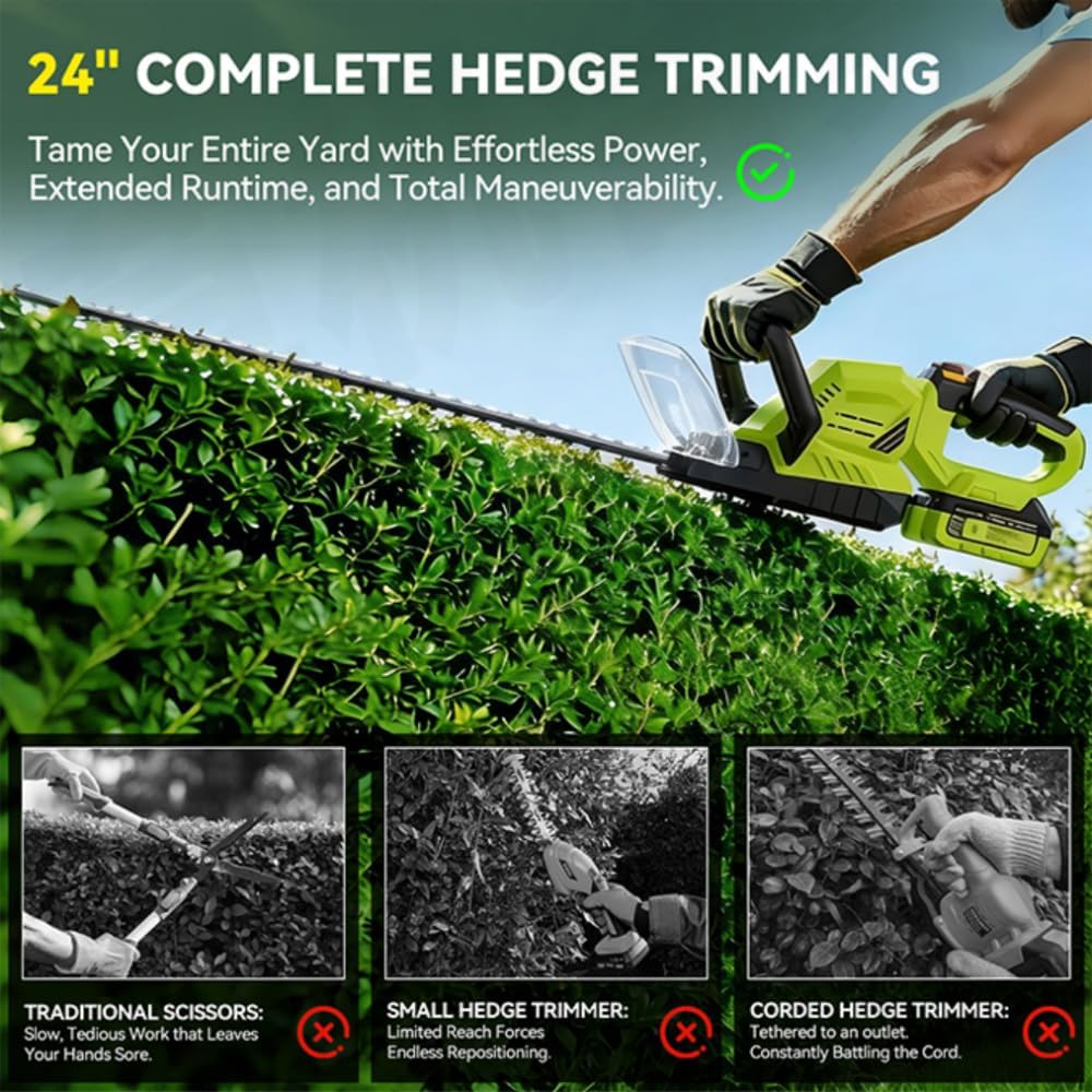 goodjob trimmer held in hand showing lightweight 4.7 lb ergonomic balance
