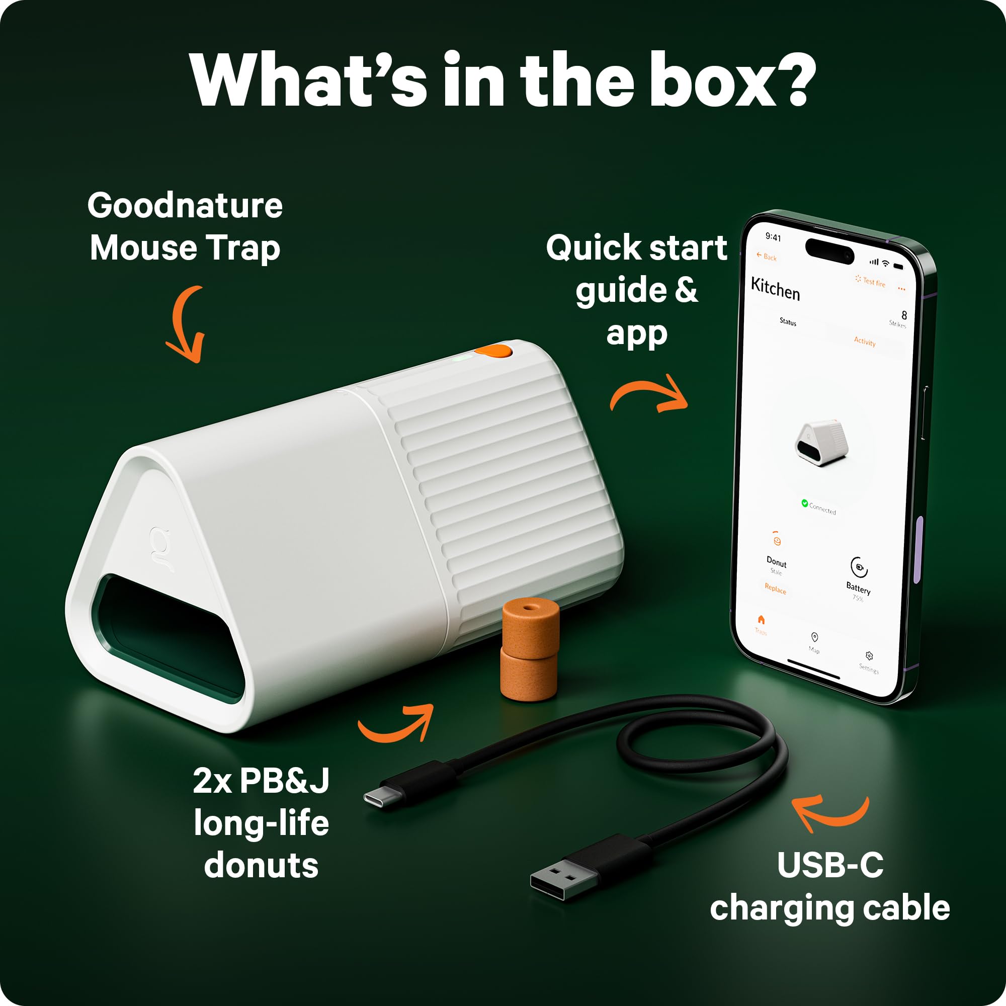 Goodnature trap placed on kitchen counter near pantry, discreet household pest control