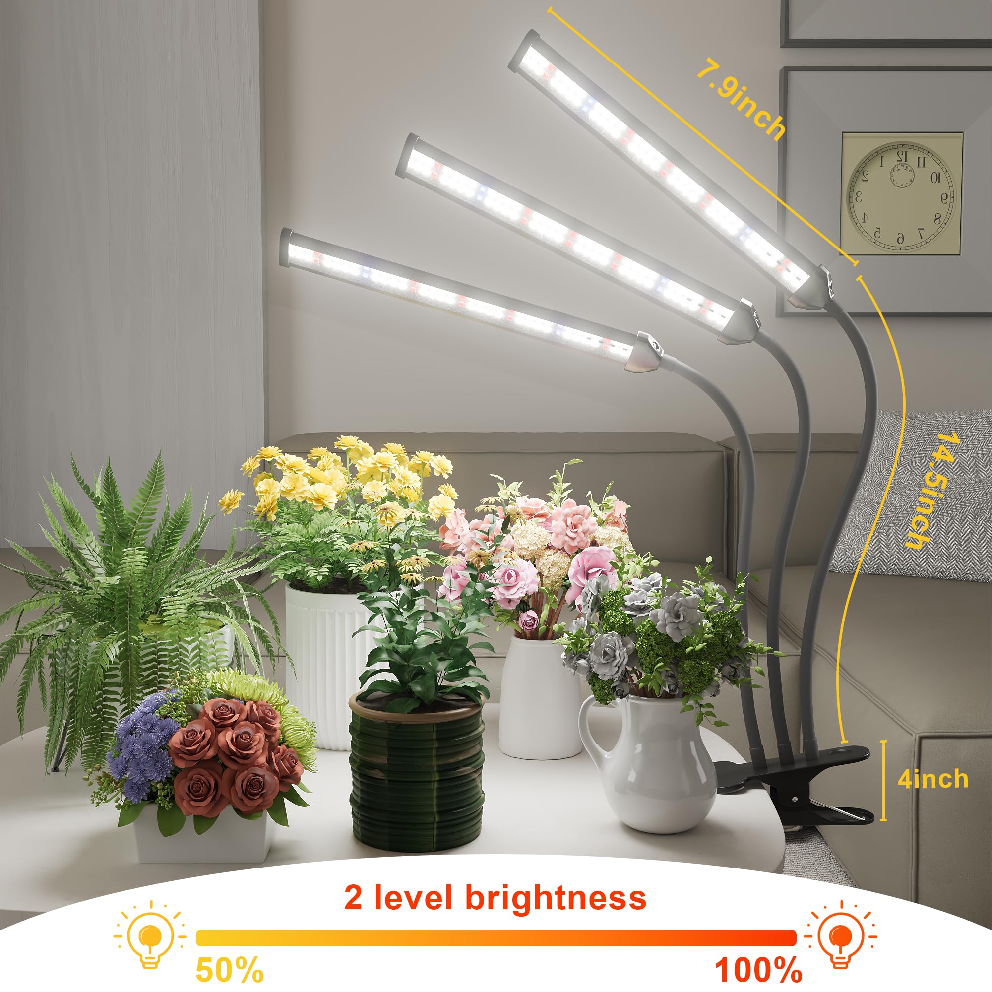GooingTop close-up LED array showing 5000K full spectrum for balanced plant growth